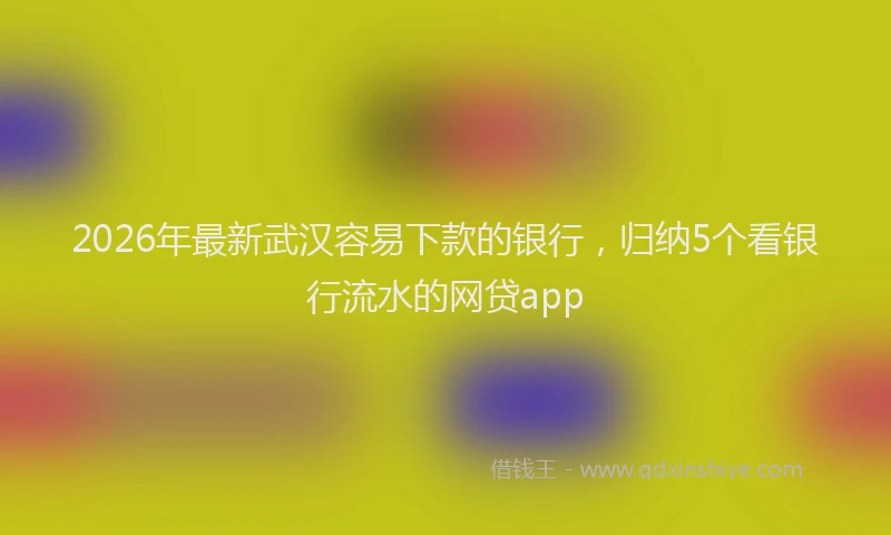 2026年最新武汉容易下款的银行，归纳5个看银行流水的网贷app