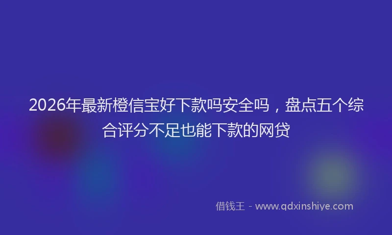 2026年最新橙信宝好下款吗安全吗，盘点五个综合评分不足也能下款的网贷