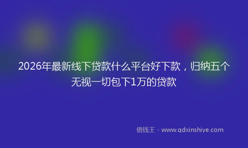 2026年最新线下贷款什么平台好下款，归纳五个无视一切包下1万的贷款