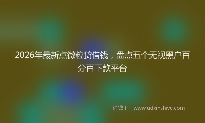 2026年最新点微粒贷借钱，盘点五个无视黑户百分百下款平台