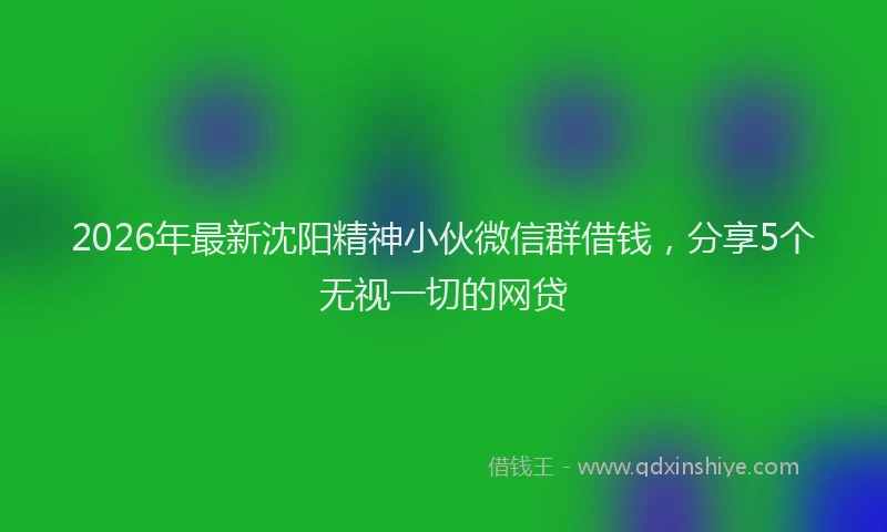 2026年最新沈阳精神小伙微信群借钱，分享5个无视一切的网贷
