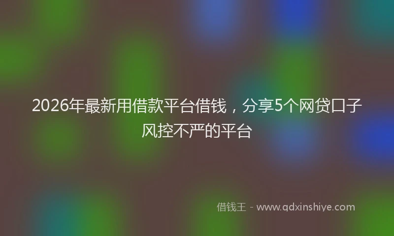 2026年最新用借款平台借钱，分享5个网贷口子风控不严的平台