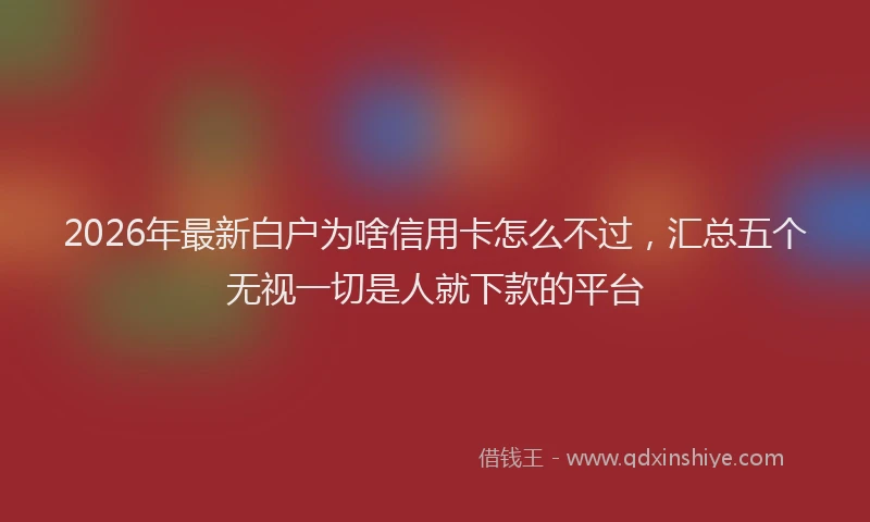 2026年最新白户为啥信用卡怎么不过，汇总五个无视一切是人就下款的平台