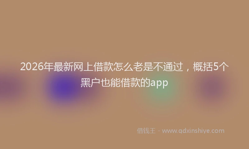 2026年最新网上借款怎么老是不通过，概括5个黑户也能借款的app