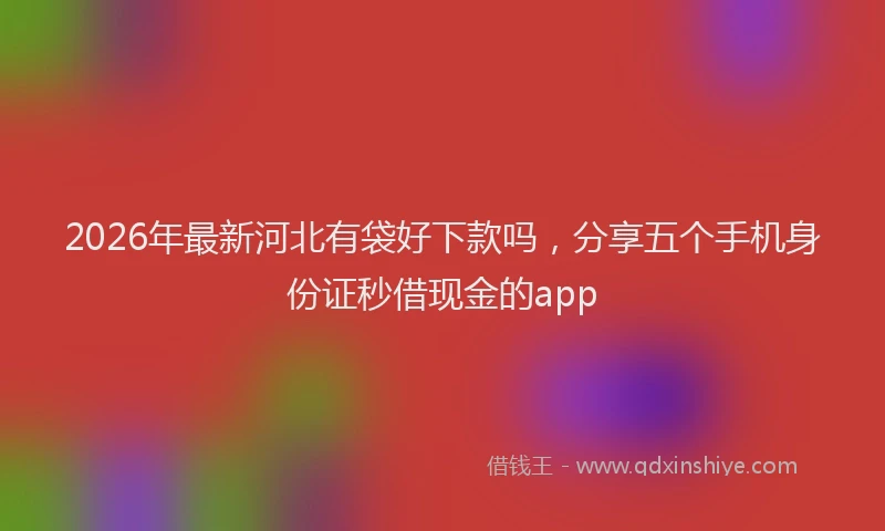 2026年最新河北有袋好下款吗，分享五个手机身份证秒借现金的app