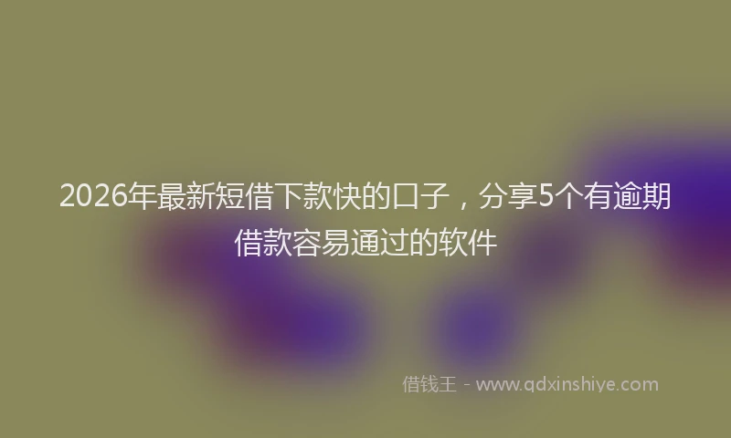 2026年最新短借下款快的口子，分享5个有逾期借款容易通过的软件