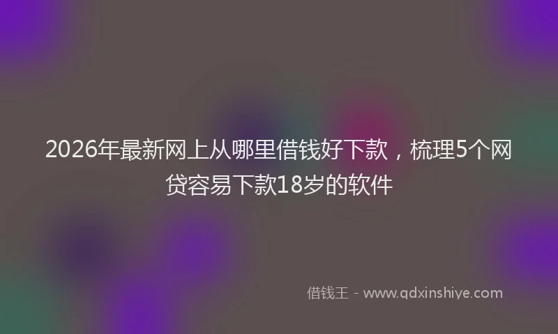 2026年最新网上从哪里借钱好下款，梳理5个网贷容易下款18岁的软件