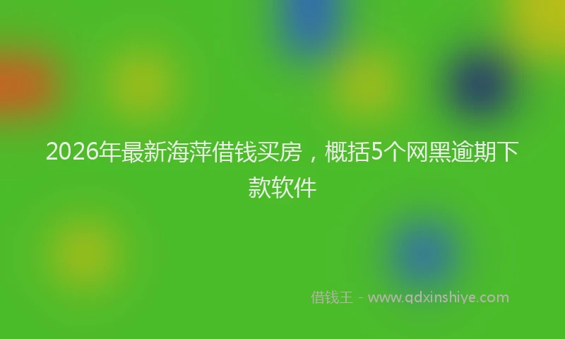 2026年最新海萍借钱买房，概括5个网黑逾期下款软件