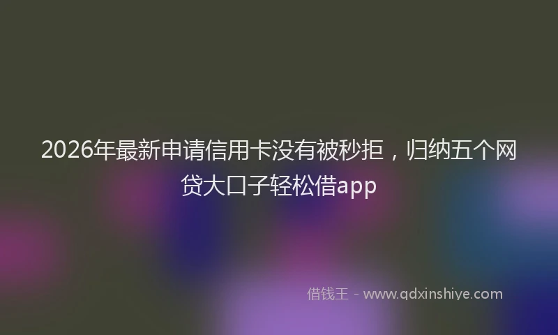 2026年最新申请信用卡没有被秒拒，归纳五个网贷大口子轻松借app