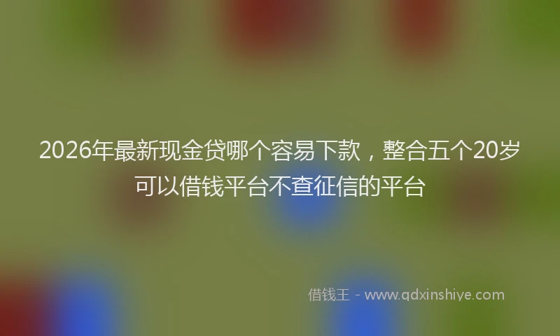 2026年最新现金贷哪个容易下款，整合五个20岁可以借钱平台不查征信的平台