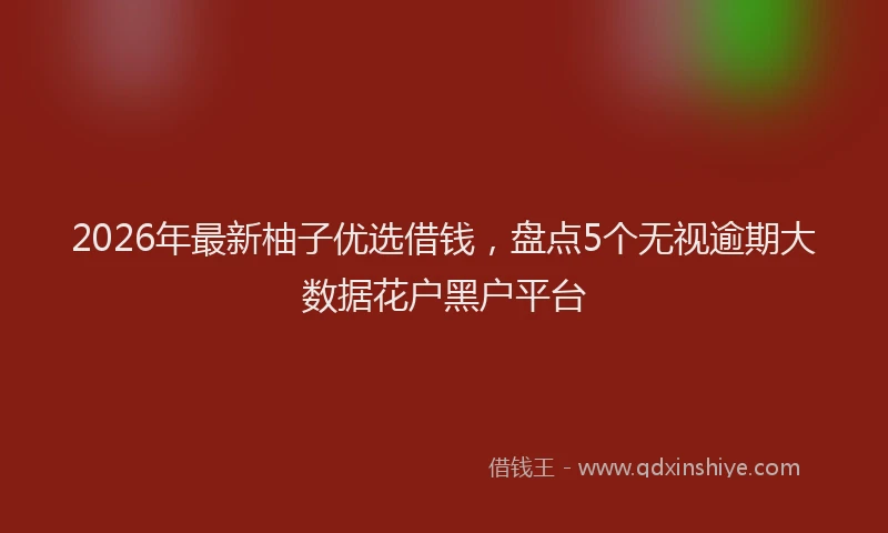 2026年最新柚子优选借钱，盘点5个无视逾期大数据花户黑户平台