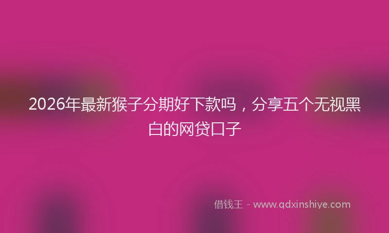 2026年最新猴子分期好下款吗，分享五个无视黑白的网贷口子