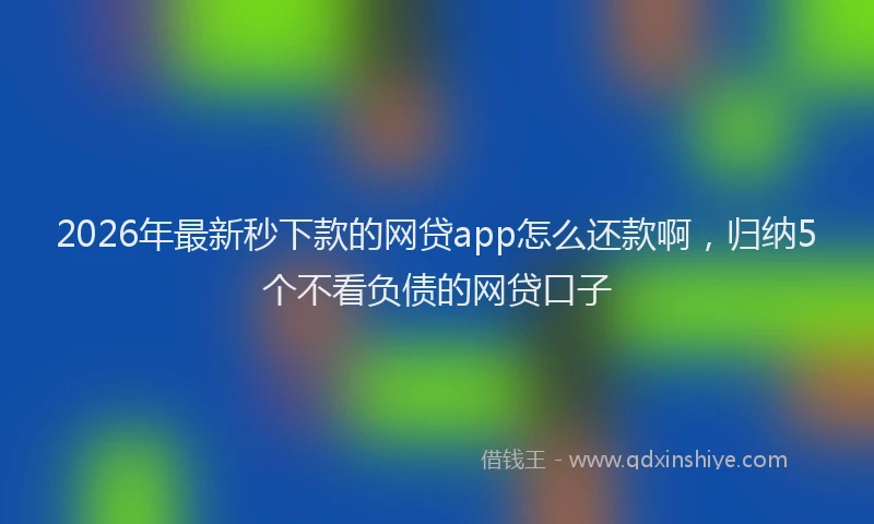 2026年最新秒下款的网贷app怎么还款啊，归纳5个不看负债的网贷口子