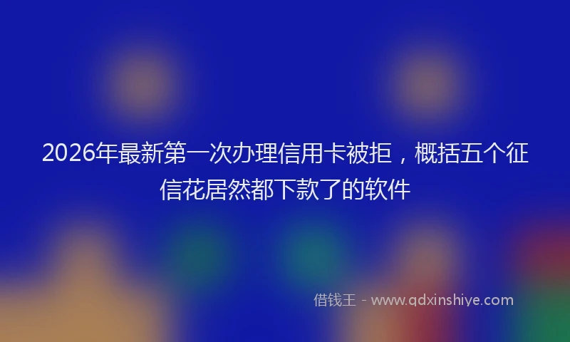2026年最新第一次办理信用卡被拒，概括五个征信花居然都下款了的软件
