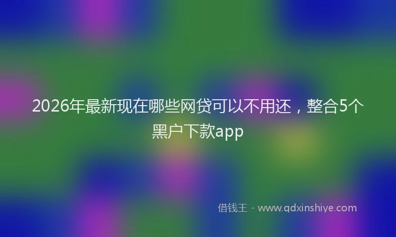 2026年最新现在哪些网贷可以不用还，整合5个黑户下款app