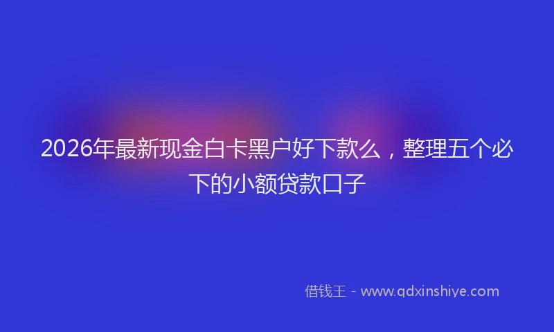 2026年最新现金白卡黑户好下款么，整理五个必下的小额贷款口子