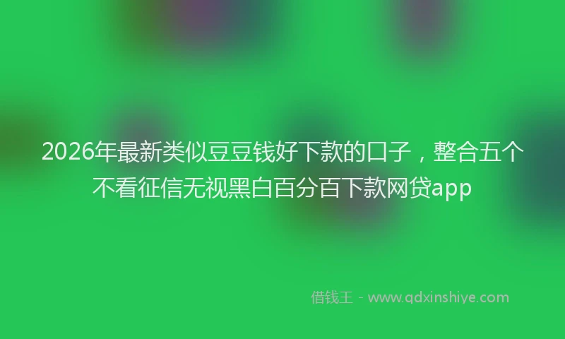 2026年最新类似豆豆钱好下款的口子，整合五个不看征信无视黑白百分百下款网贷app