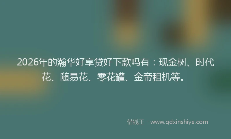 2026年的瀚华好享贷好下款吗有：现金树、时代花、随易花、零花罐、金帝租机等。
