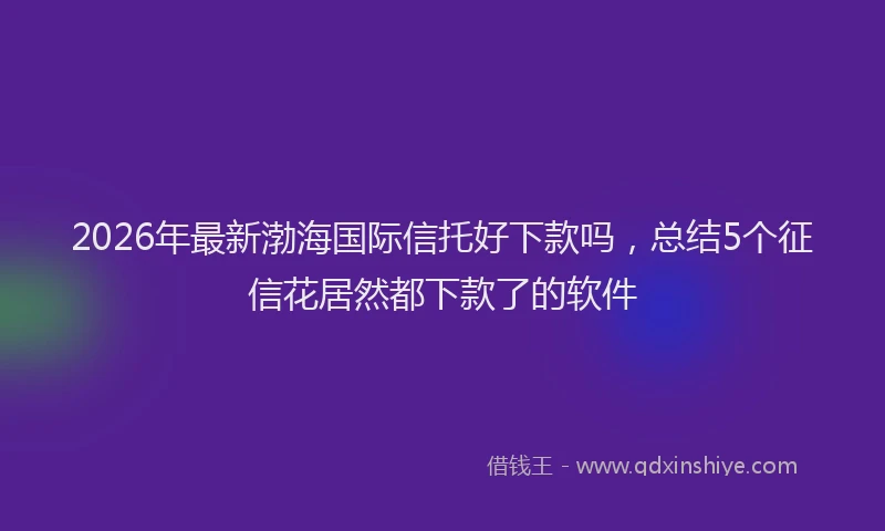 2026年最新渤海国际信托好下款吗，总结5个征信花居然都下款了的软件