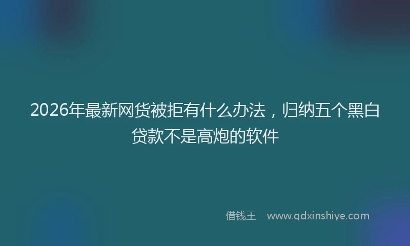 2026年最新网货被拒有什么办法，归纳五个黑白贷款不是高炮的软件