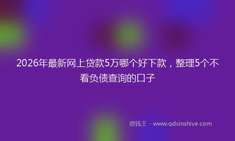 2026年最新网上贷款5万哪个好下款，整理5个不看负债查询的口子