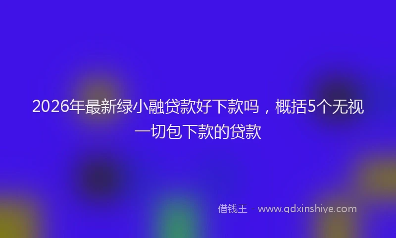 2026年最新绿小融贷款好下款吗，概括5个无视一切包下款的贷款