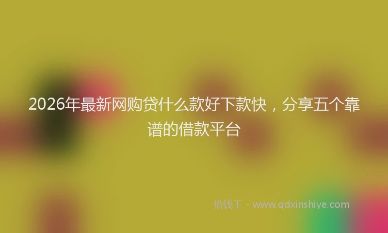 2026年最新网购贷什么款好下款快，分享五个靠谱的借款平台