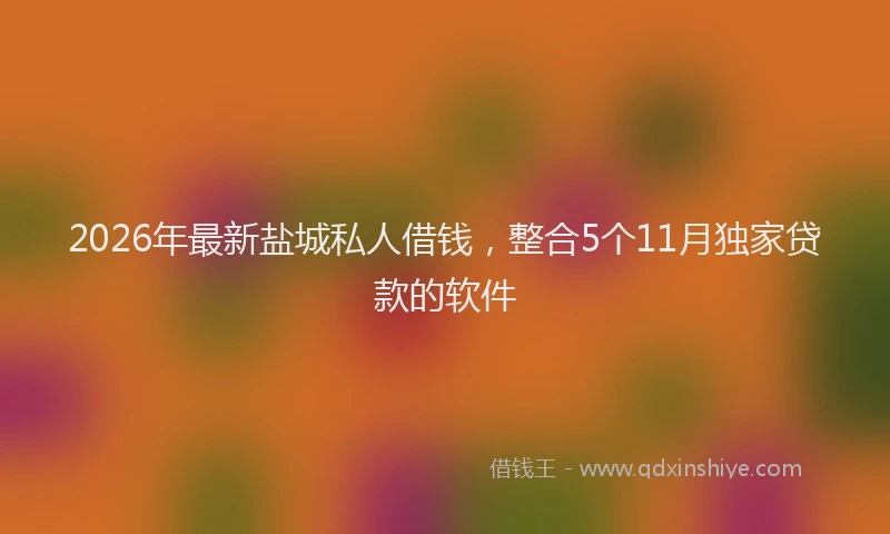 2026年最新盐城私人借钱，整合5个11月独家贷款的软件