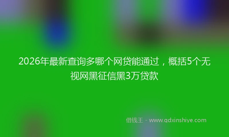 2026年最新查询多哪个网贷能通过，概括5个无视网黑征信黑3万贷款
