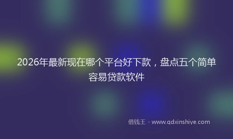 2026年最新现在哪个平台好下款，盘点五个简单容易贷款软件