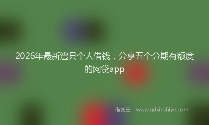 2026年最新澧县个人借钱，分享五个分期有额度的网贷app