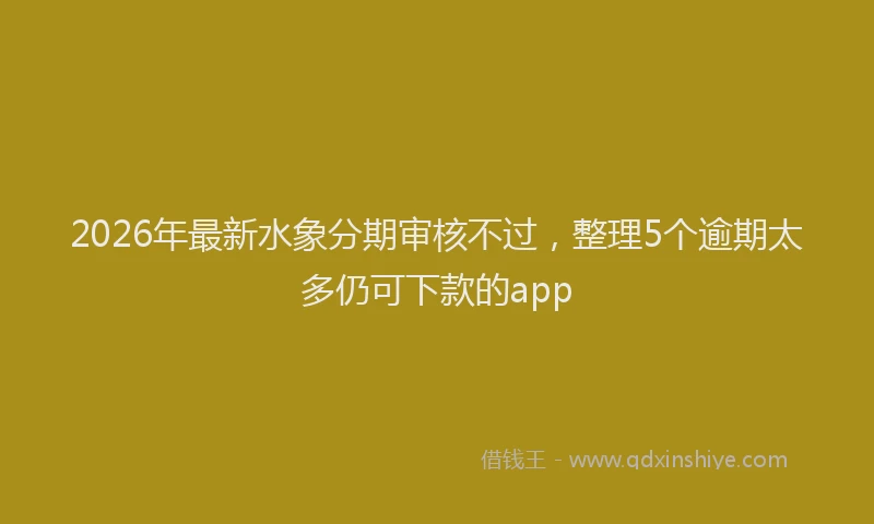 2026年最新水象分期审核不过，整理5个逾期太多仍可下款的app