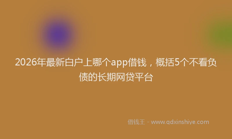 2026年最新白户上哪个app借钱，概括5个不看负债的长期网贷平台