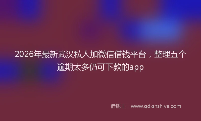 2026年最新武汉私人加微信借钱平台，整理五个逾期太多仍可下款的app