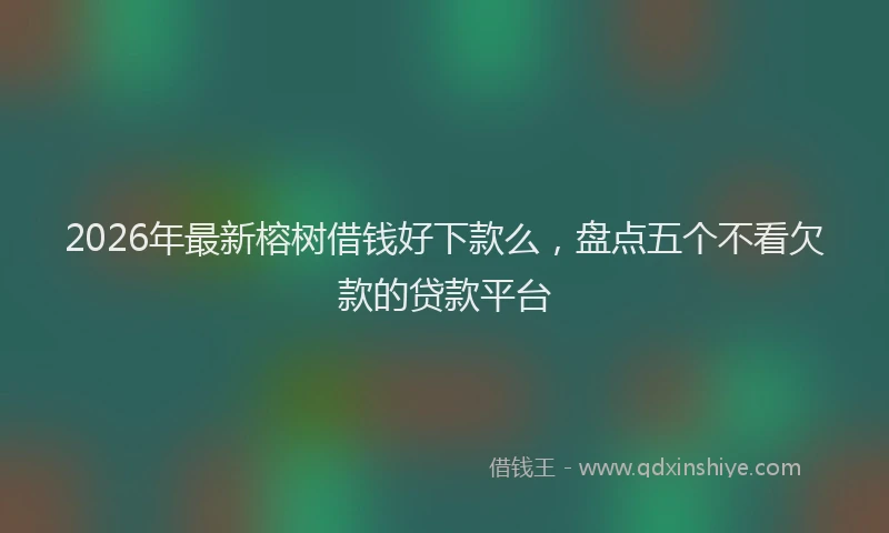 2026年最新榕树借钱好下款么，盘点五个不看欠款的贷款平台