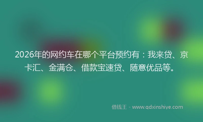 2026年的网约车在哪个平台预约有：我来贷、京卡汇、金满仓、借款宝速贷、随意优品等。
