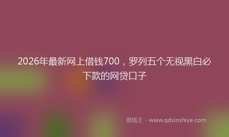 2026年最新网上借钱700，罗列五个无视黑白必下款的网贷口子