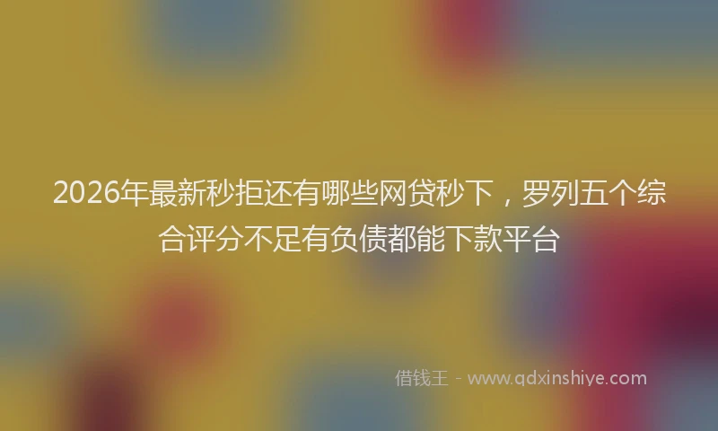 2026年最新秒拒还有哪些网贷秒下，罗列五个综合评分不足有负债都能下款平台
