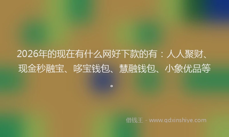 2026年的现在有什么网好下款的有：人人聚财、现金秒融宝、哆宝钱包、慧融钱包、小象优品等。