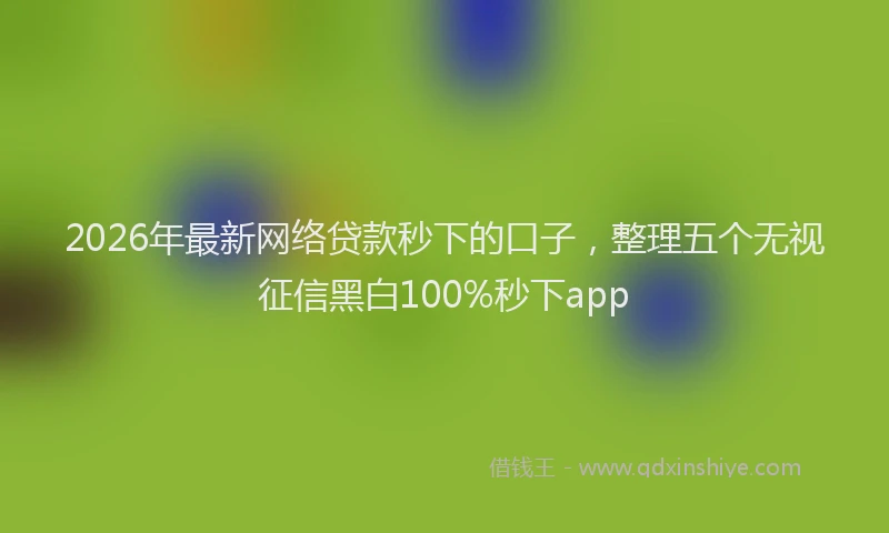2026年最新网络贷款秒下的口子，整理五个无视征信黑白100%秒下app