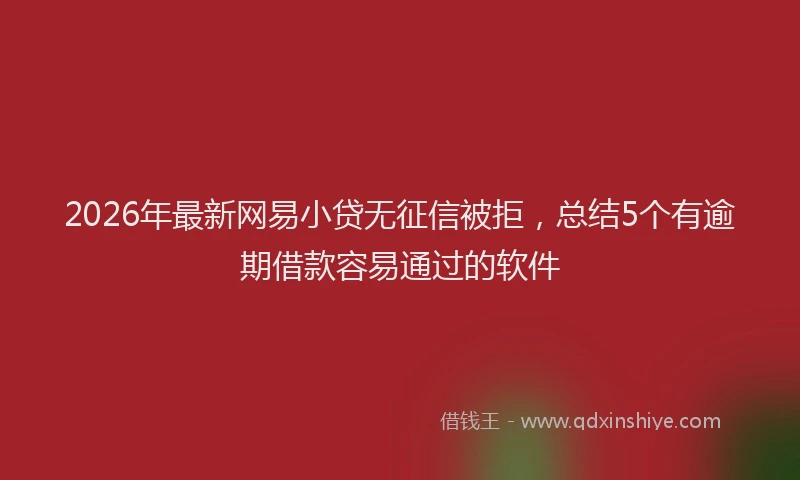 2026年最新网易小贷无征信被拒，总结5个有逾期借款容易通过的软件