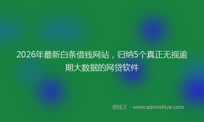 2026年最新白条借钱网站，归纳5个真正无视逾期大数据的网贷软件