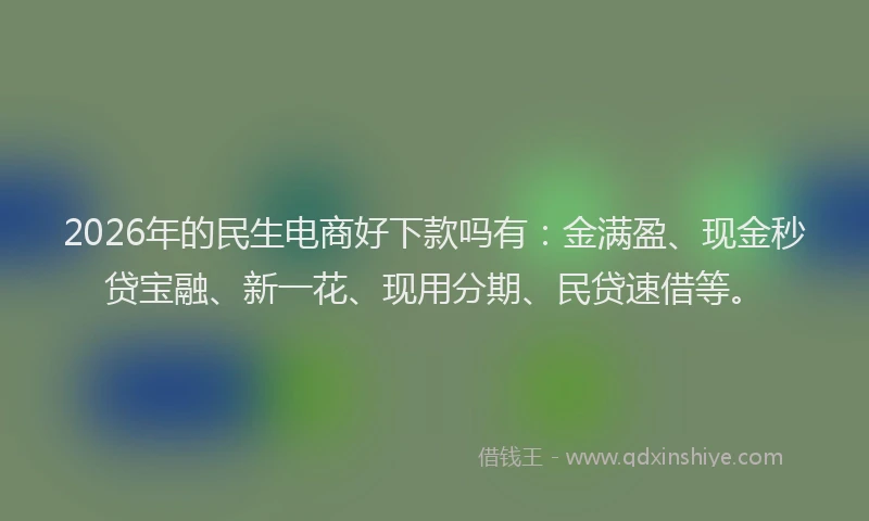 2026年的民生电商好下款吗有：金满盈、现金秒贷宝融、新一花、现用分期、民贷速借等。