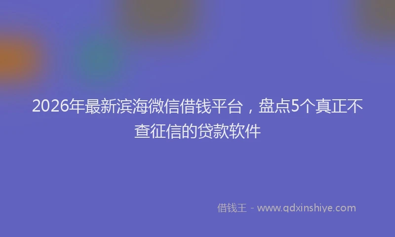 2026年最新滨海微信借钱平台，盘点5个真正不查征信的贷款软件