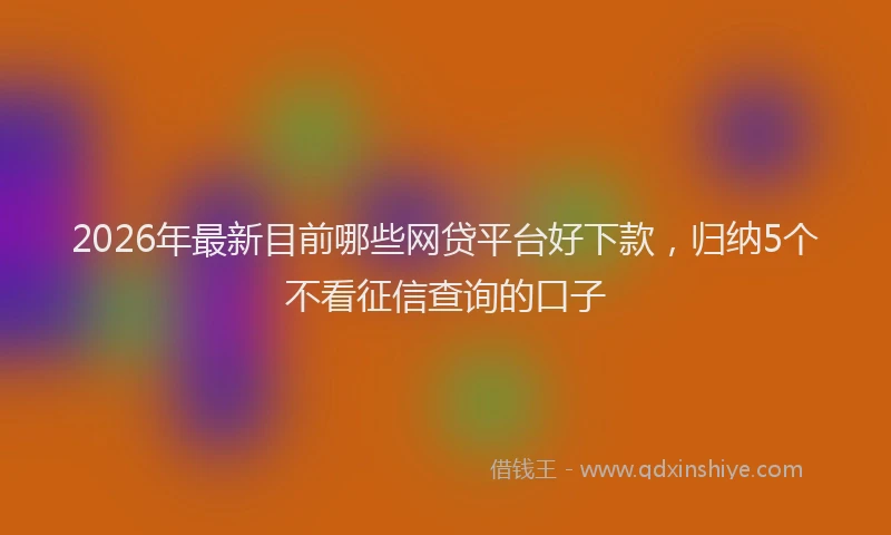 2026年最新目前哪些网贷平台好下款，归纳5个不看征信查询的口子