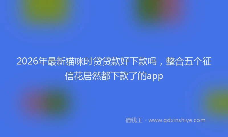 2026年最新猫咪时贷贷款好下款吗，整合五个征信花居然都下款了的app