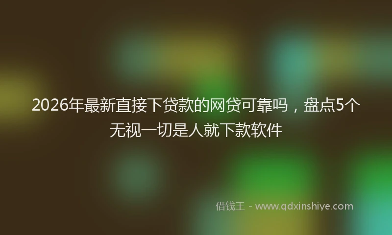 2026年最新直接下贷款的网贷可靠吗，盘点5个无视一切是人就下款软件