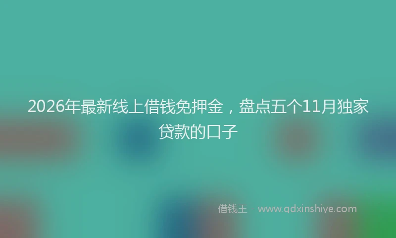 2026年最新线上借钱免押金，盘点五个11月独家贷款的口子