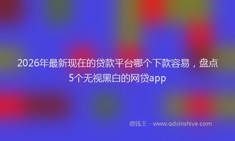 2026年最新现在的贷款平台哪个下款容易，盘点5个无视黑白的网贷app