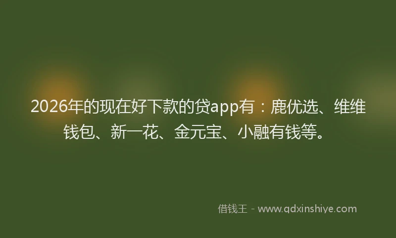 2026年的现在好下款的贷app有：鹿优选、维维钱包、新一花、金元宝、小融有钱等。